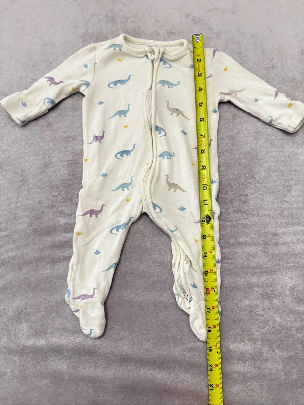 MORI Baby Footed Sleeper 0-3 Months Bamboo Organic Cotton Dinosaur Zip Pajamas